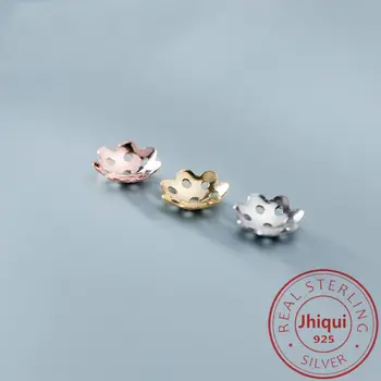 

20PCS/LOT 5/6/8MM S925 Gold/Platinum Plated Beads Caps for DIY Jewelry Making End Caps Fine Jewelry Finding