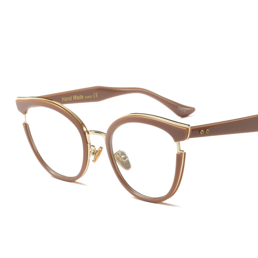 Kinlion Модные Ретро негабаритные женские очки оправа мужские очки оправа прозрачные оптические очки для чтения оправа Gafas Oculos - Цвет оправы: khaki