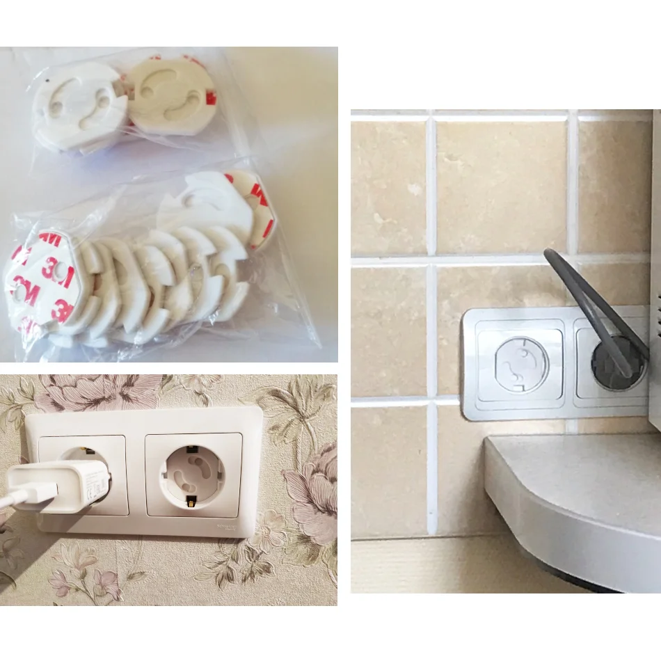 10Pcs 2 Hole Round European Standard Child Against Electric Protection Socket Baby Safety Protection From Children Rotate Cover socket covers