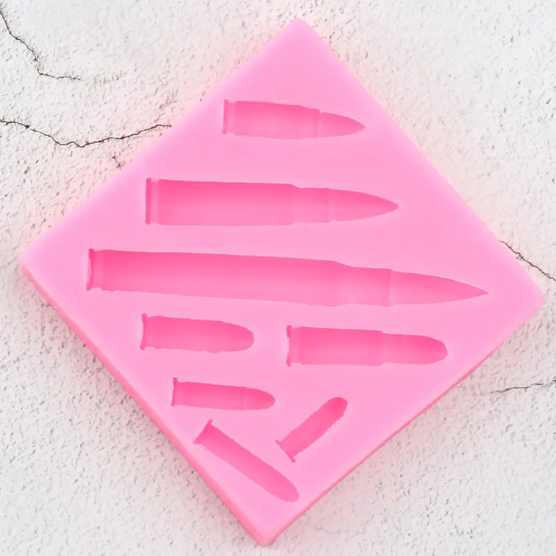 DIY Baby Birthday Cake Decorating Tools Bullets Silicone Molds Cupcake Topper Fondant Molds Candy Clay Chocolate Gumpaste Moulds