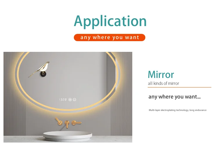 Description Picture 5 of item110V-240VAC 12W 24W 36W glass mirror touch switch integrated mirror control touch sensor bathroom vanity mirror dimmer