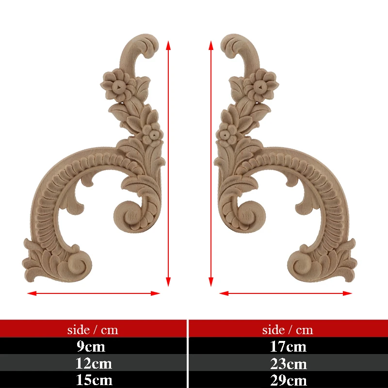 Ornament Crafts Resin Crafts Wooden Figurine Crafts Wood Figurines Mirror Frame Antique Woodcarving Natural Floral Wood Carved Wooden Figurines Crafts Appliques Wall Door Furniture Decorative