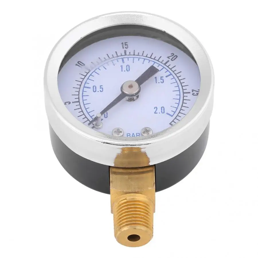 0-30psi манометр 0-2bar мини циферблат воды масло измерительный прибор для компрессора гидравлический манометр измерительный инструмент