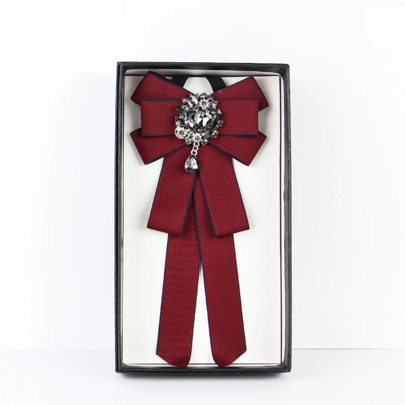 Ribbon Bow Ties Британский мужской женский ленточный галстук-бабочка, носовой цветок, карманный квадратный свадебный галстук для рубашки, пальто, сплав, стразы носовые платки с бантиком - Цвет: Ribbon Bow Ties