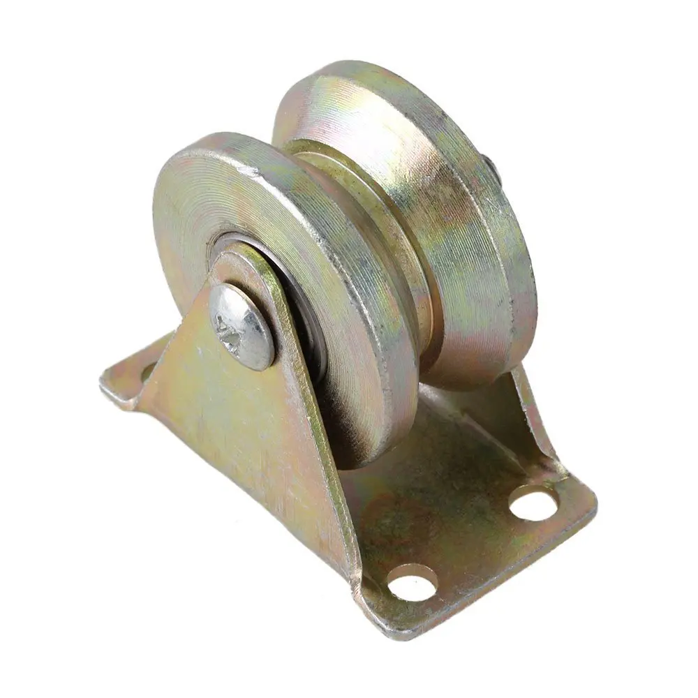 

49mm Dia Steel Bearing 45# Steel V Groove Rigid Caster Wheel for Industrial Cart