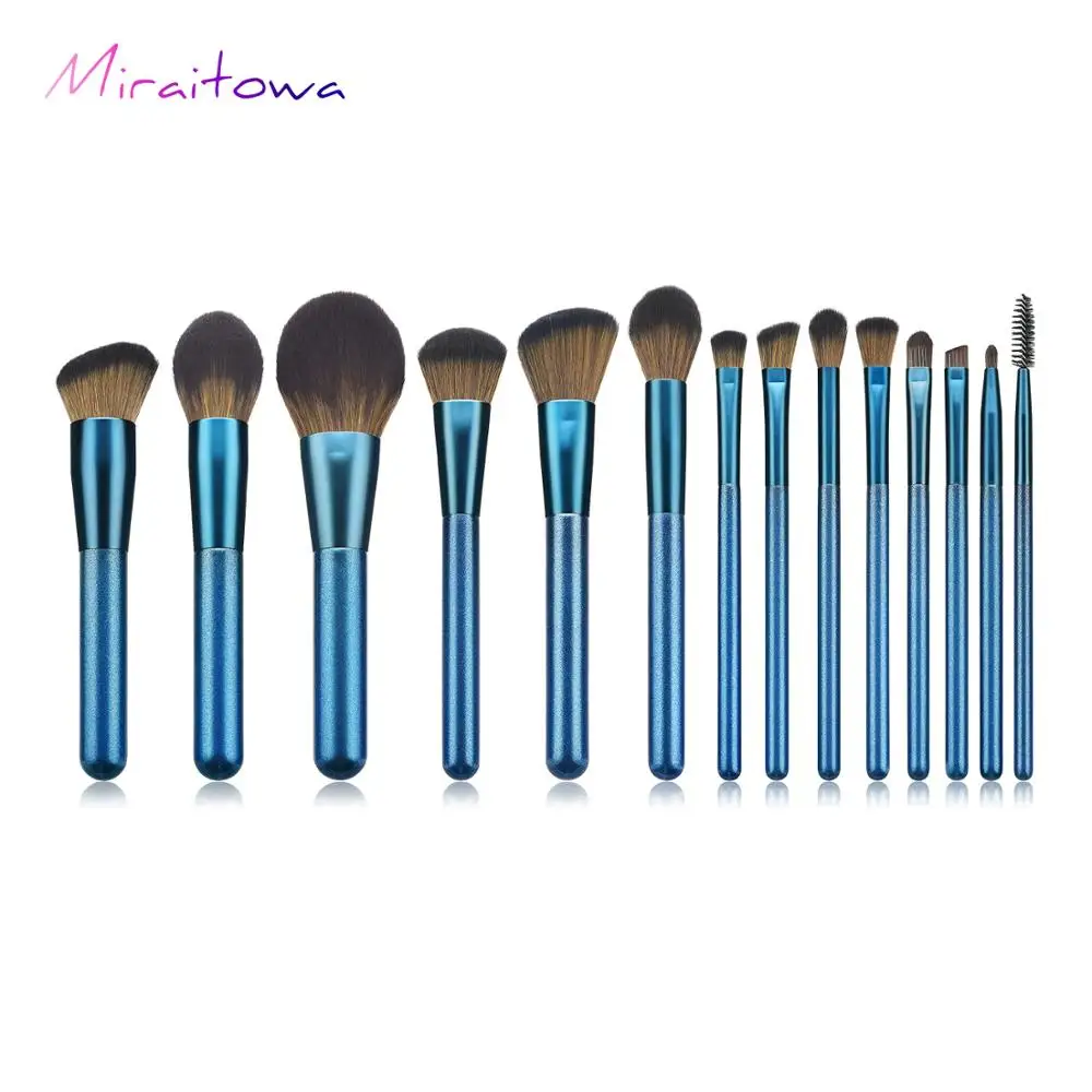 14pcs Soft Hair Makeup Brush Set Brush Blue Foundation Eyeshadow Eyeliner Lip Powder Brush Maquillage Cosmetic Tools