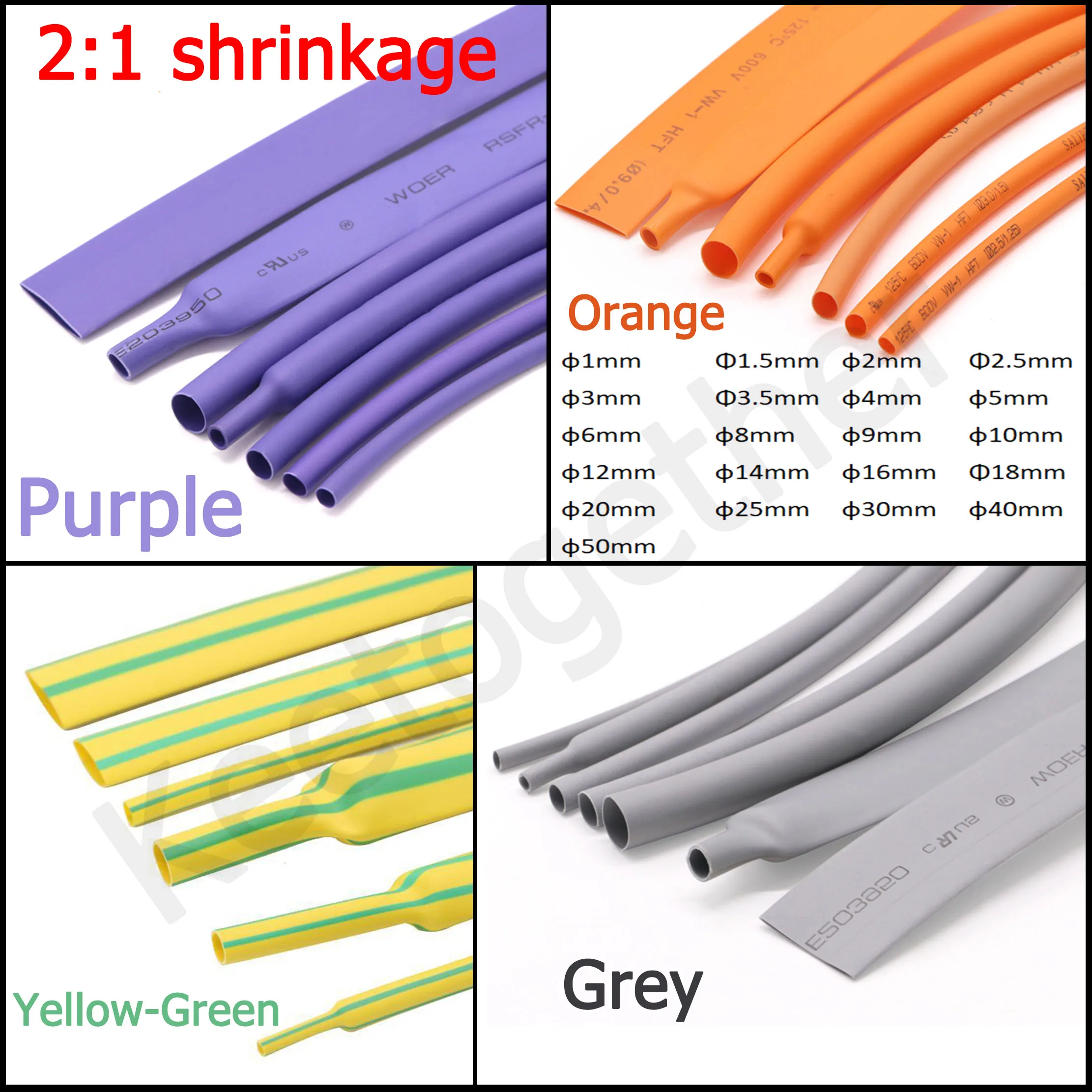 1meter Heat Shrink Sleeving Tube Tube Assortment Electrical Connection Electrical Wire Wrap