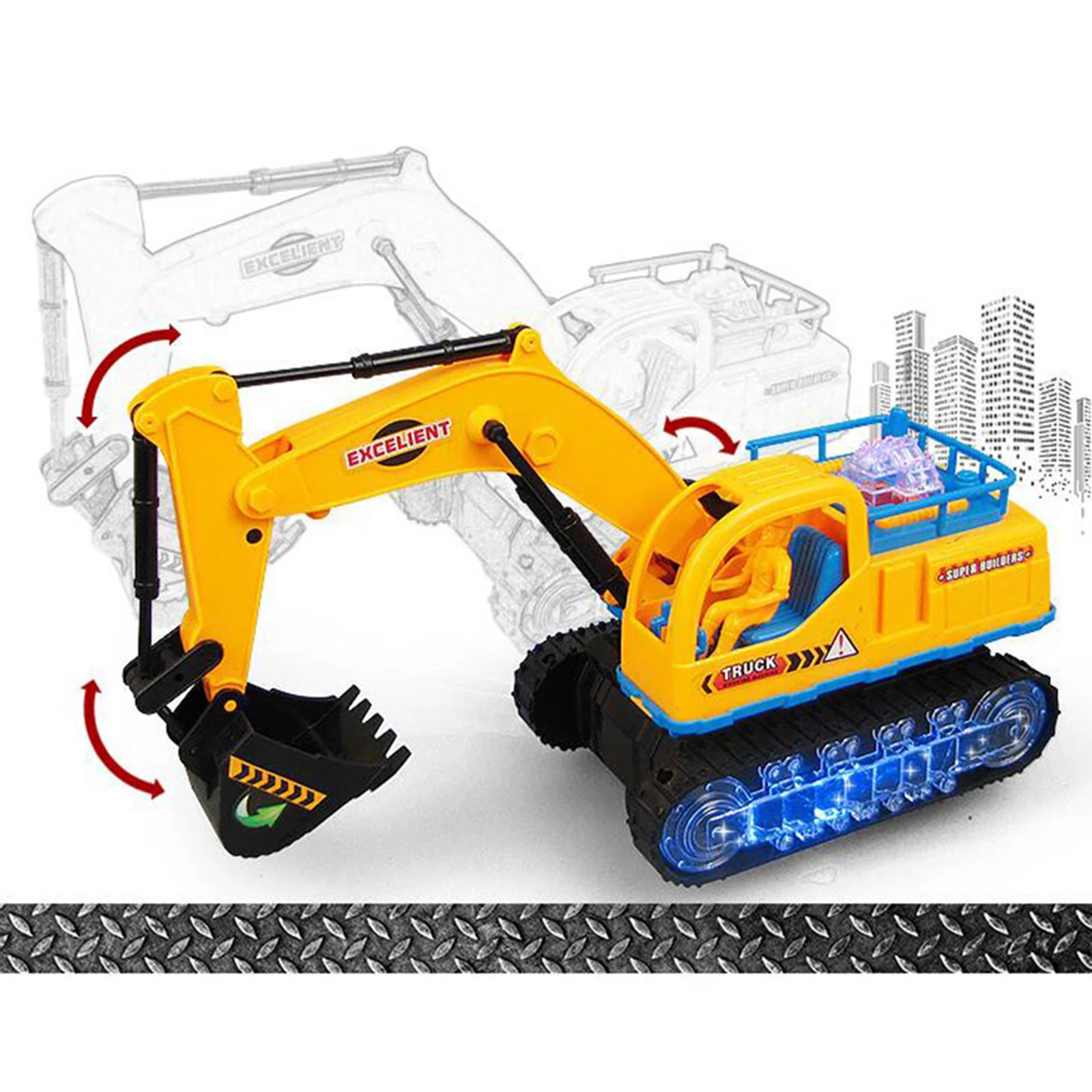 360 Rotation Electric Excavator Construction Car with Music & LED Lights Kids Educational Toys for Children Gift 360 Rotation Electric Excavator Construction Car with Music & LED Lights Kids Educational Toys for Children Gift