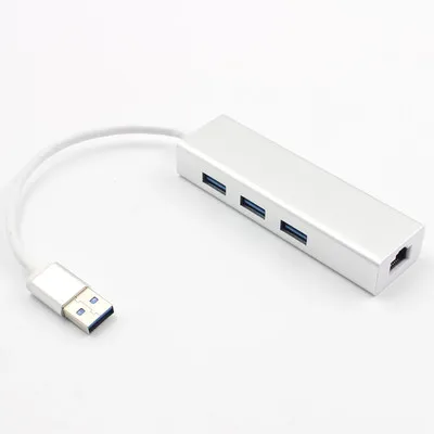 

3 Ports USB 3.0 Hub USB to RJ45 Gigabit Ethernet Adapter LAN Wired Network 10/100/1000 Mbps For Windows Mac