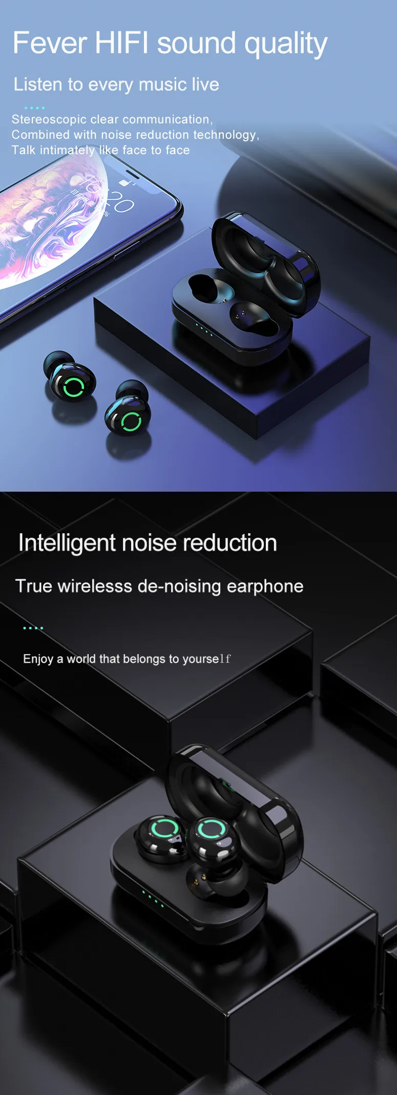 LEORY T5 TWS bluetooth Наушники Hi-Fi стерео CVC8.0 шумоподавление бинауральные HD вызов Водонепроницаемая спортивная Гарнитура для Xiaomi huawei