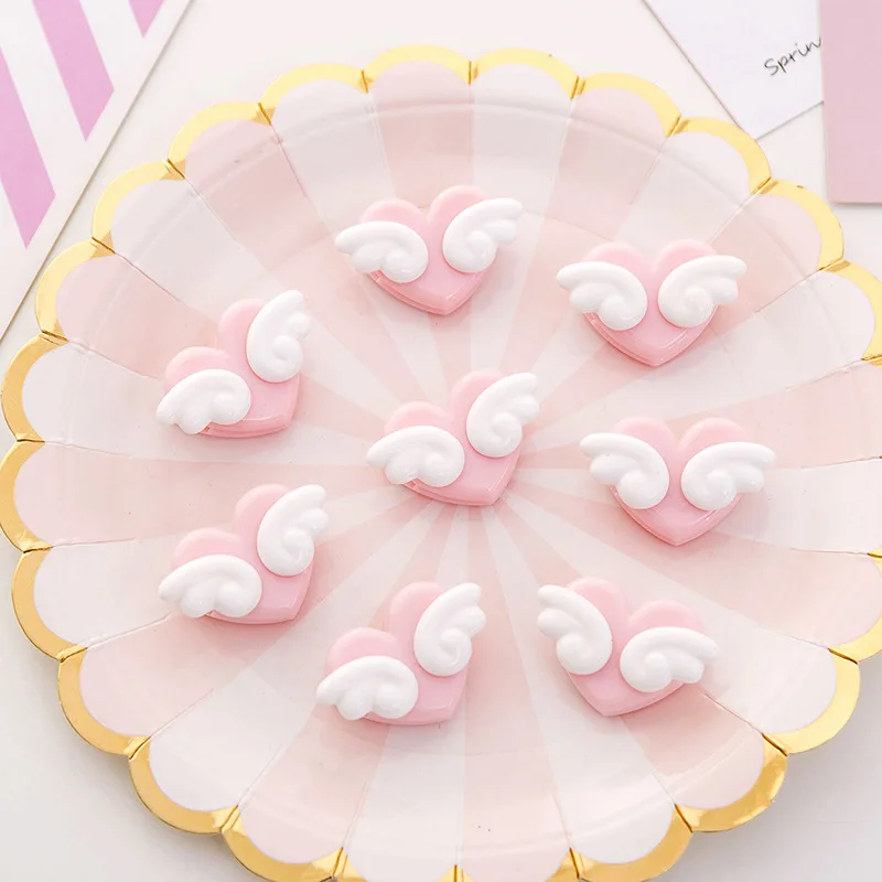 

Cute Peach Heart Soft Girl Small Clip GIRL'S Heart Stationery Notepad Heart Wing Photo Wall Clip Message Clip
