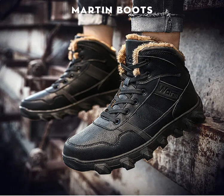 New winter plus velvet high men's shoes non-slip waterproof cotton shoes men's thick warm snow boots outdoor sports shoes