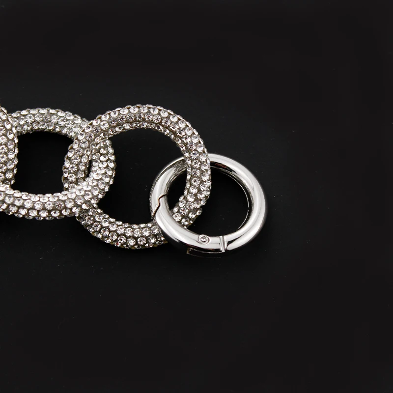 BAMADER Short Bag Strap Shine Rhinestone Hand Wrist Strap DIY Handbag Handle Chain Strap Acrylic Fashion Woman Bag Chain Straps