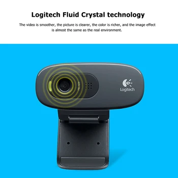 

Logitech C270 720P HD Webcam Built-in Microphone Computer USB Web Camera Live Broadcast Video Calling Conference Work Web Camera