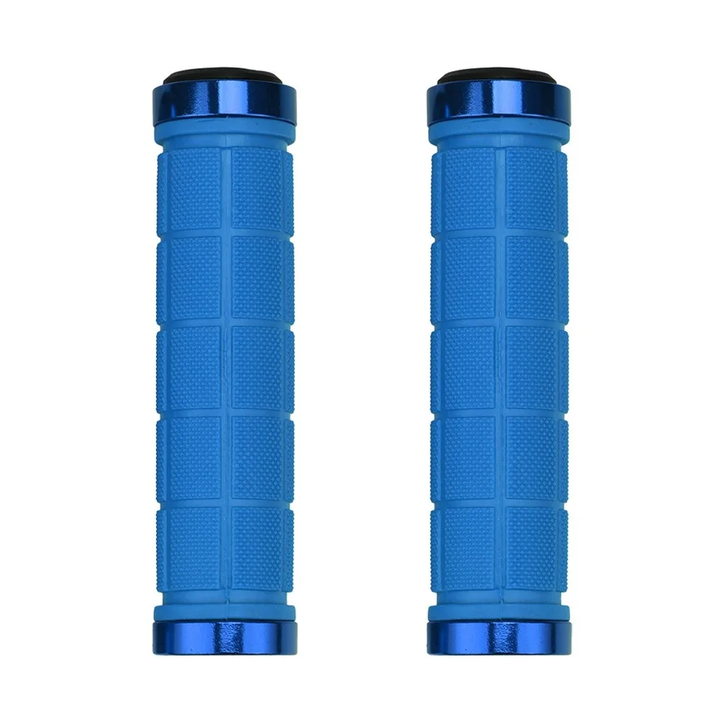 Blue Резиновые велосипедные фиксированные ручки для руля, MTB, горный велосипед, противоскользящие велосипедные ручки, фиксированные детали для велосипеда - Цвет: Blue