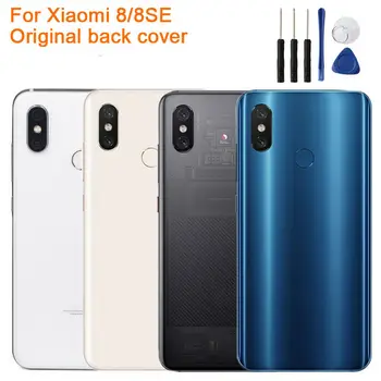 

Original For 6.21" Xiaomi 8 Mi8 MI 8 Axisinternational 3D Glass Back Battery Cover Case+Silver Camera Frame For MI8 Rear Housing