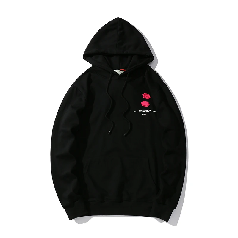 Электрокардиограмма 19ss Off-White OW для мужчин и женщин для влюбленных осень зима хлопок мода уличная куртка с капюшоном Толстовка