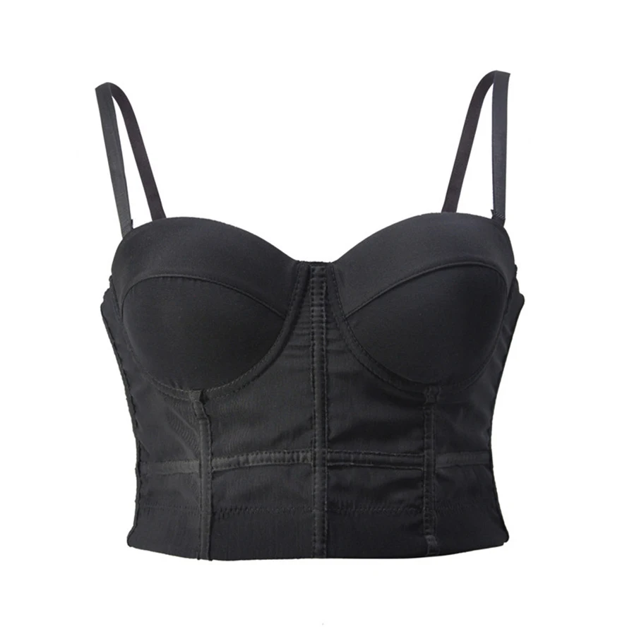 Women's Cotton Bustier Cropped Top Push Up Night Club Bralette Plus Size