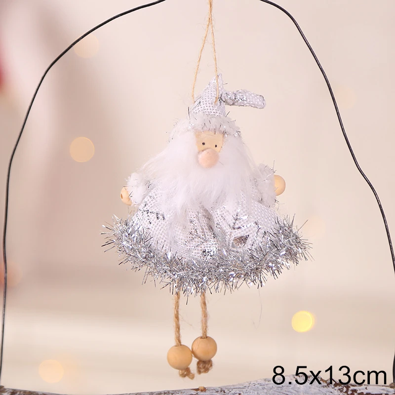 0143-Silver Santa Год Рождественский Ангел-девочка мальчик куклы орнамент с рождественской елкой Noel рождественские украшения для дома Kerst Navidad детский подарок - Цвет: 0143-Silver Santa