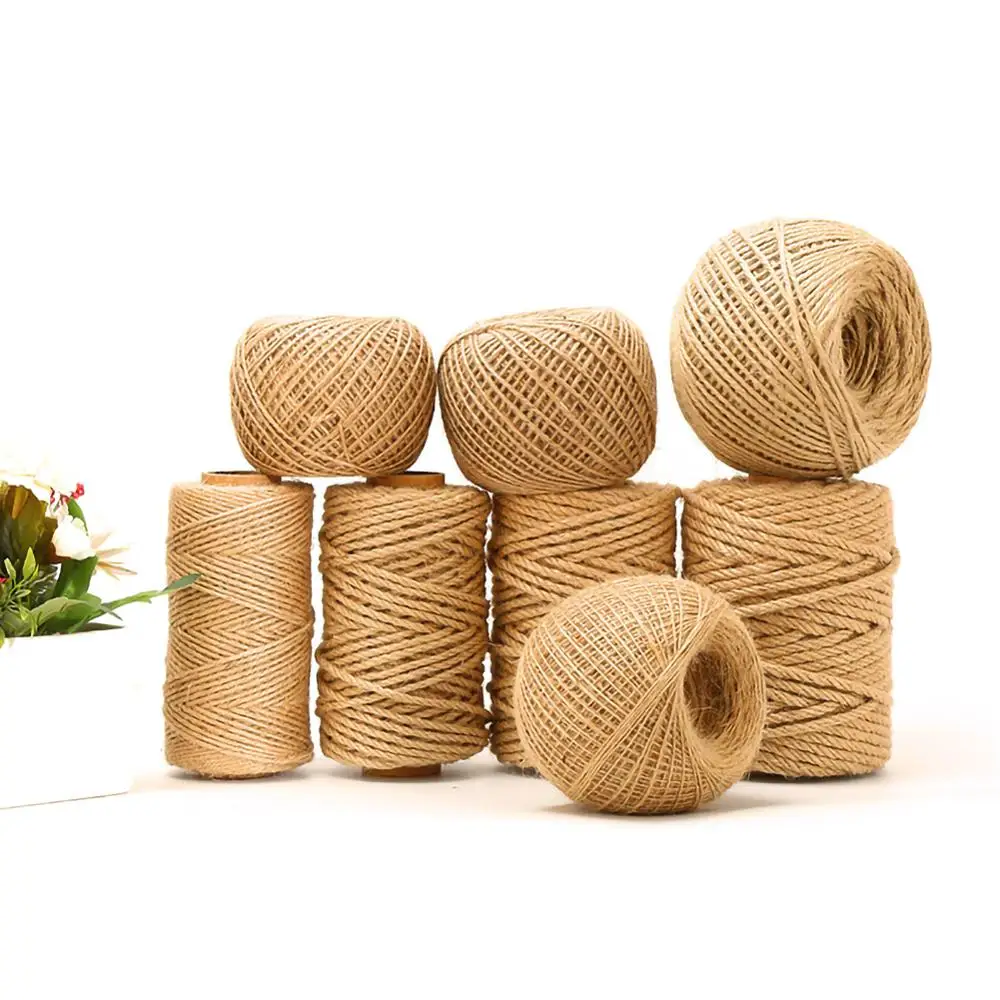 

50M Retro Handmade Natural Hemp Rope Diy Decoration Jute Rope Braided Rope Pet Homemade Climbing Frame Material Sisal Rope
