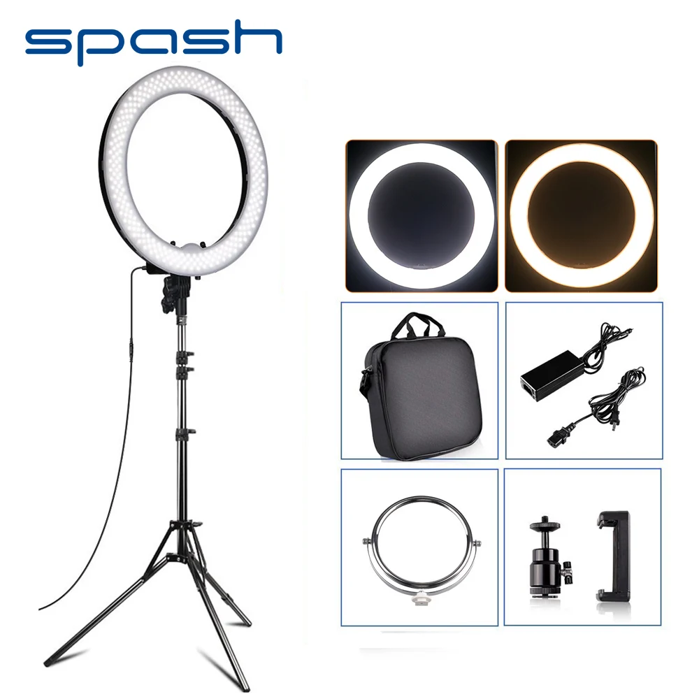 Spash RL 18 светодиодный кольцевой светильник для фотосъемки со штативом зеркало