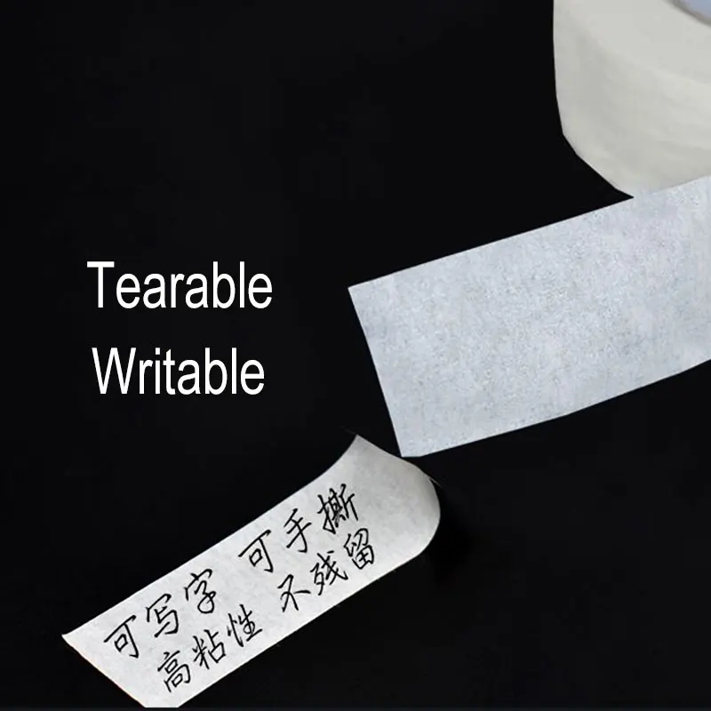 DELVTCH White Color Adhesive Masking Tape Bands Single Side Tearable Writable Office House Oil Painting Art Sketch Paper Sticker 4