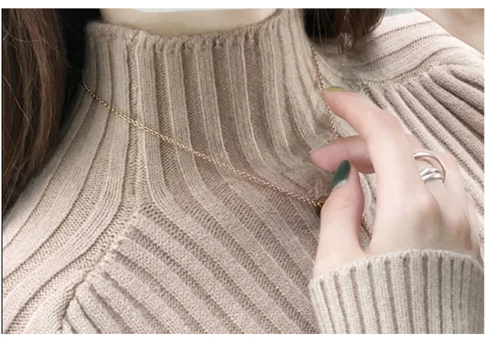 Surmiitro Knitted Turtleneck Women Autumn Winter Ladies Korean Sweater Female Long Sleeve Jumper Blue White Red Pullover