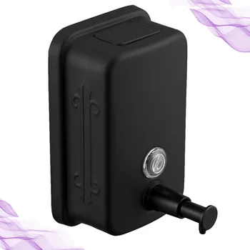

1Pc 500ML Stainless Steel Wall-mounted Soap Dispenser Soap Dispenser Box Manual Hand Sanitizer Bottle (Black)