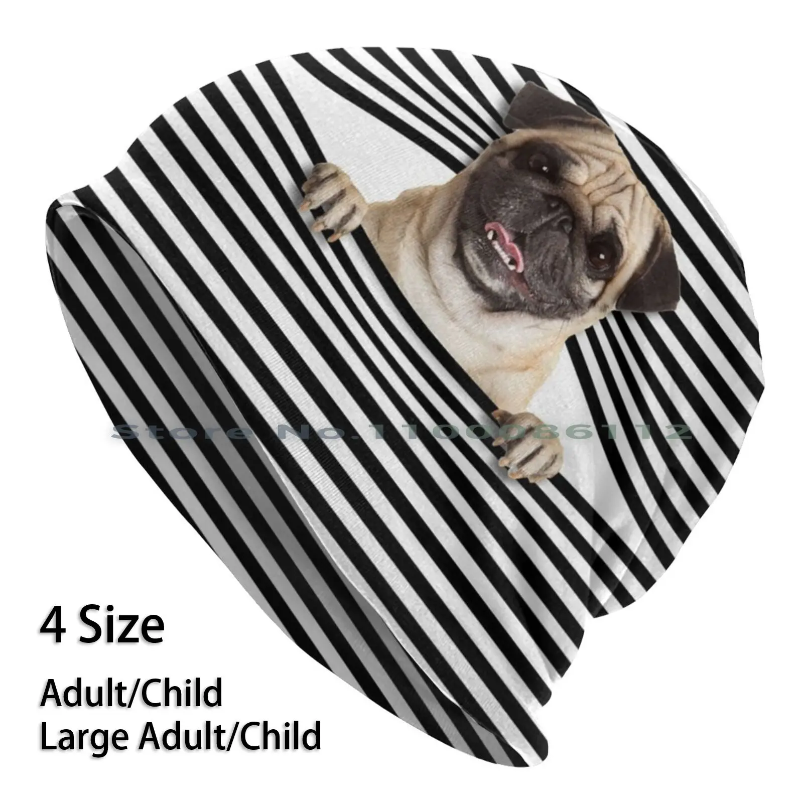 Funny Pug Puppy Berretti Cappello Lavorato A Maglia Divertente Simpatico Meme Cucciolo Animali Cani Cuccioli Pet Dog Lover Akita Inu Husky Pug Beagle 