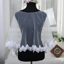Handmade Wedding Accessories Bridal Simple Translucent Lace Shawl Wraps Veil Bride Bridal Jacket Bridal Wraps Appliqued