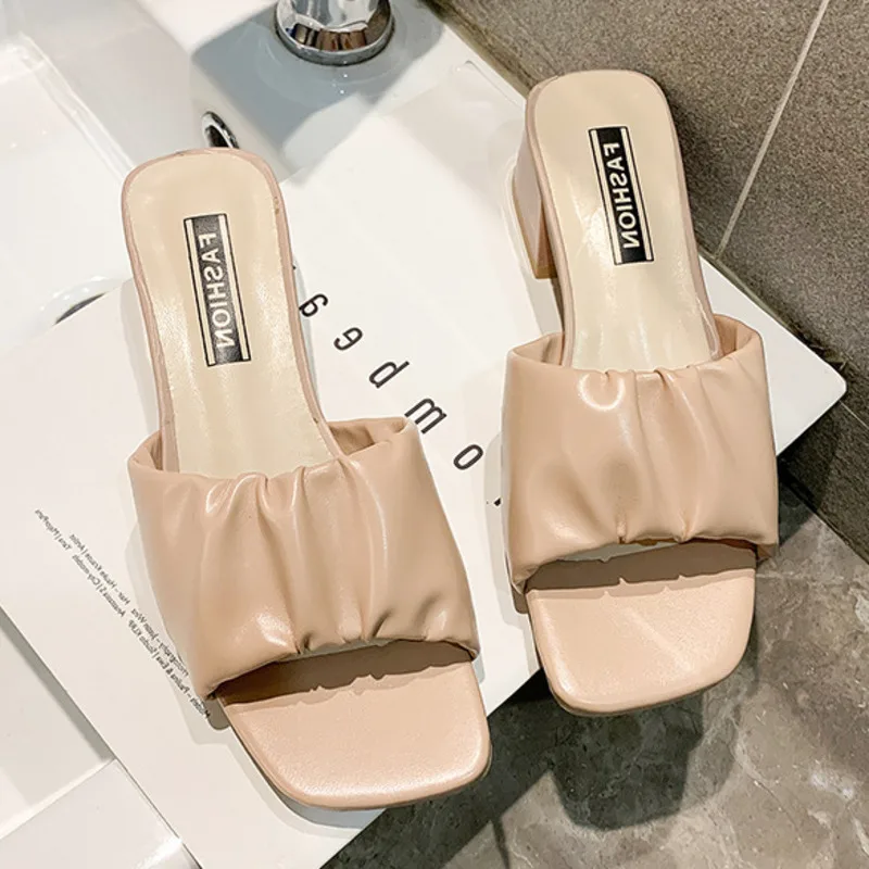 

2020 Women for Flat Slippers Summer Open Toe Beach Sandals Flip Flops Woman Outdoor Casual Soft Leather Slides Shoes