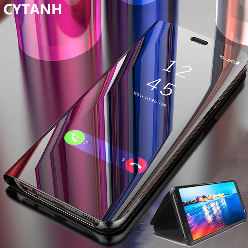 Умный зеркальный флип-чехол для Huawei Honor 8x8s 8c 8a Honer 20 Pro 10 Lite 10i 9x противоударный