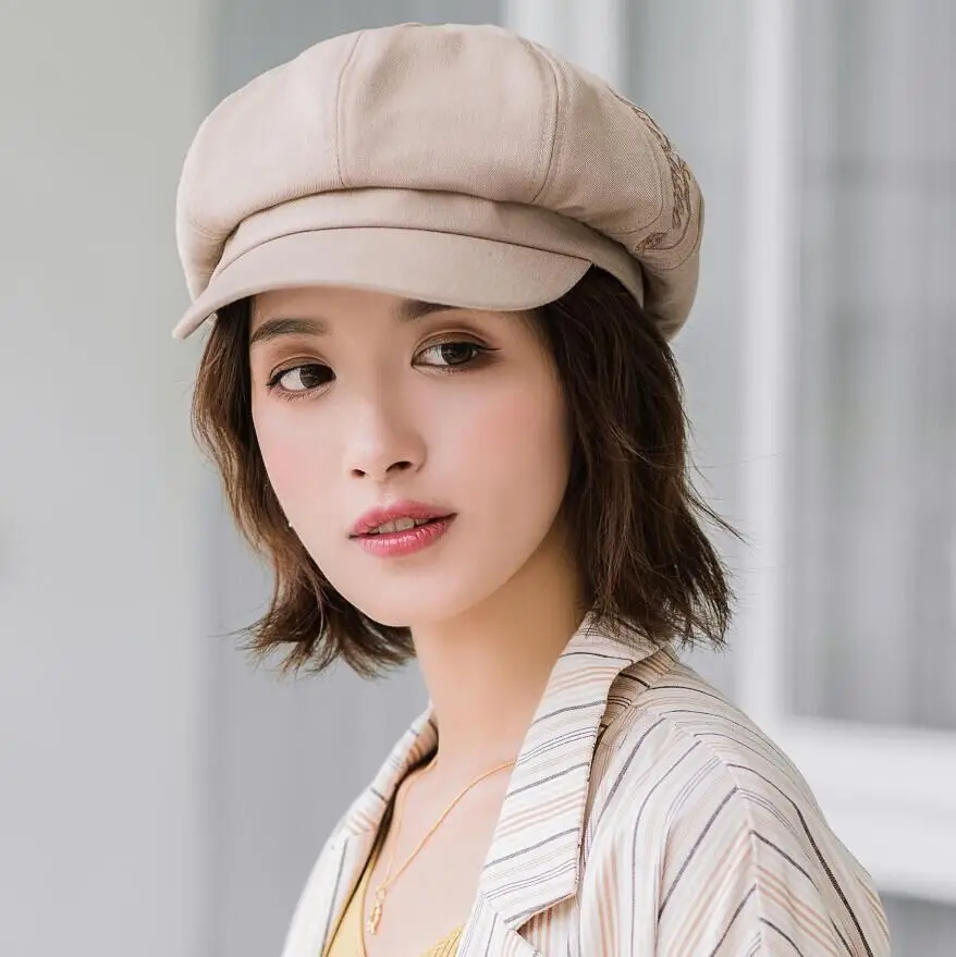SUOGRY Хлопок Смесь маляр Newsboy шапки женские зимние козырек Casquette Gorras Gavroche элегантные винтажные модные