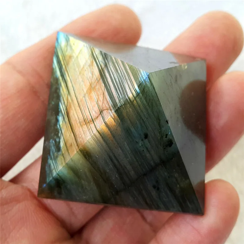 35-50 мм радуга натуральный красивый Лабрадорит Кристалл целительная Пирамида