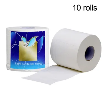 

10 Rolls Toilet Paper Household 4 Layers Tissue Soft Skin-Friendly for Bathroom New HUG-Deals