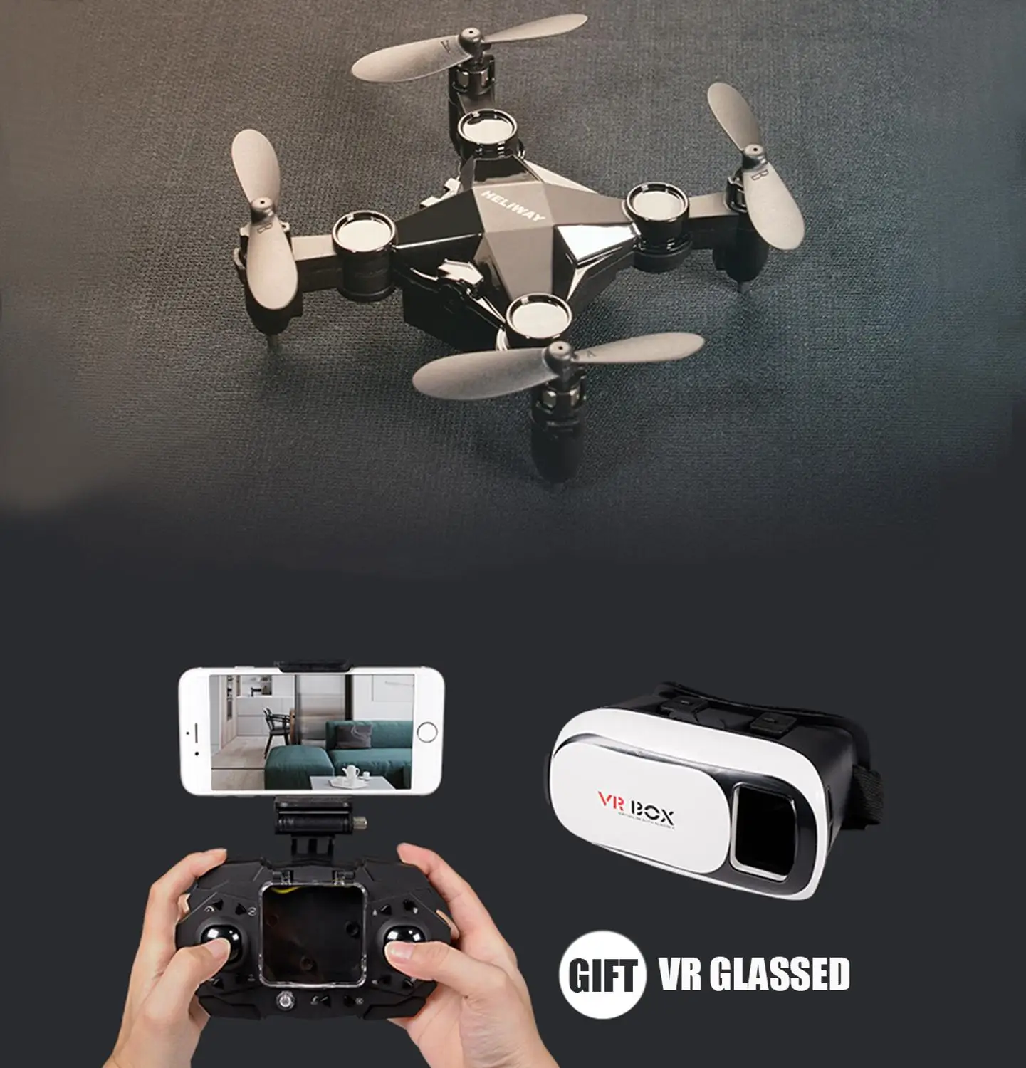 

Flight Simulator Drone Toys Kit With Camera HD Foldable Mini Drone With Four-Axis Electric Kid's Toys Electric RC Airplane Toys