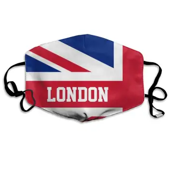 

British Flag And LONDON Washable Reusable Mask, Cotton Anti Dust Half Face Mouth Mask For Kids Teens Men Women With Adjustable