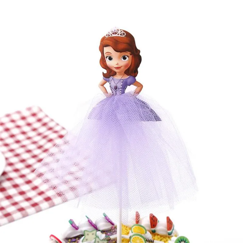 thumbnail image 1 of Adorno para tarta de Disney, decoración para tarta de feliz cumpleaños, Blancanieves, Frozen, Elsa, suministros de cumpleaños, tarta de princesa Ariel y Sofía, 1 of 5