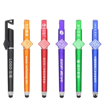 

2019 3 in 1 mutifunction promotional high quality pens with 1c 1position custom printing logo/gel ink stylus pens 200pcs/lot