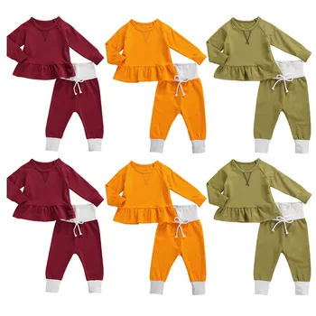 

Newborn Infant Baby Clothes Spring Autumn Long Sleeve T-shirt+Striped Drawstring Pants Toddler Infant Casual Outfits Sets