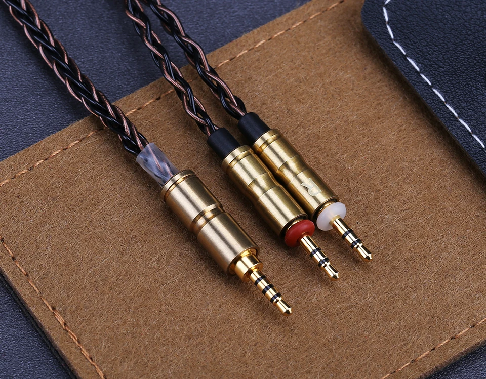 OPENHEART 8 Core Cable for Headphone 1 to 2 jack 3.5/2.5/4.4mm Balance Upgrade Replacement Silver Cables 1.4m Personality