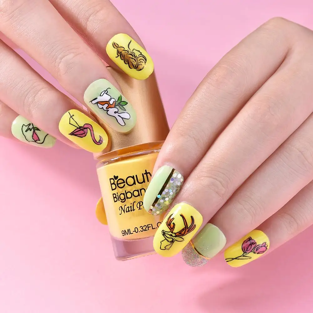 Красочный цветной яркий Печатный лак BeautyBigBang 9 мл белый красный цвет для