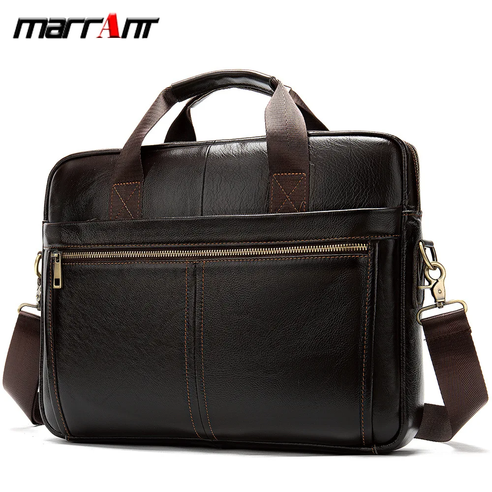 

European and American head cowhide business men hand-held briefcase simple solid color oblique span single shoulder bag