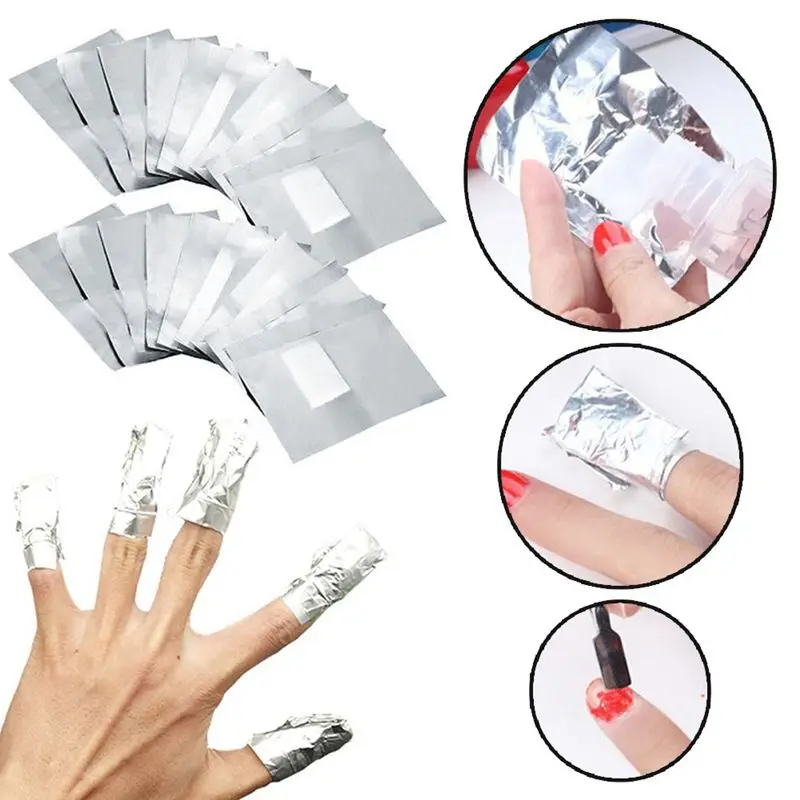 100/50 Pcs Manicure Remover Nail Polish Tin Foil Phototherapy Nail Gel Nail Unloading Tool