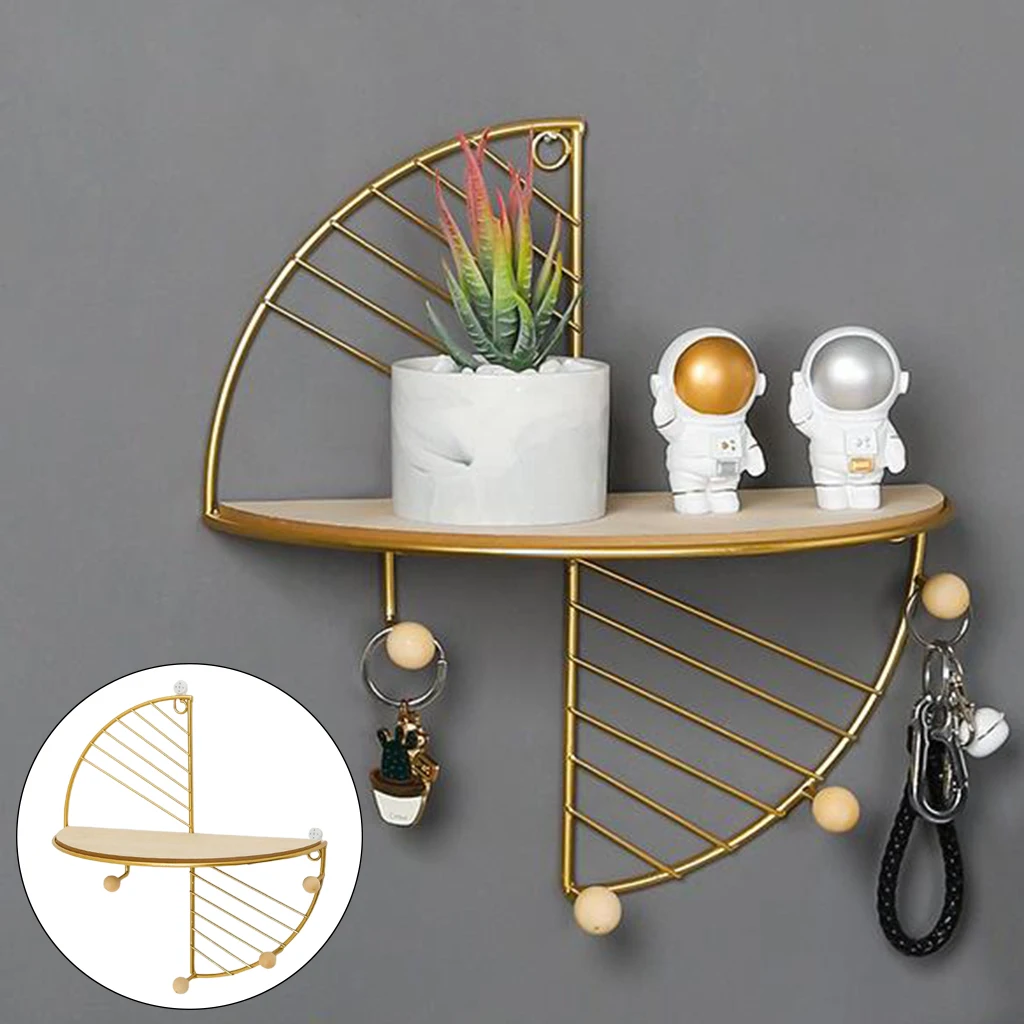 Iron and wooden board Storage Rack Shelf with Hooks Hat Key Hangers Holder Wall Hook Home Decoration