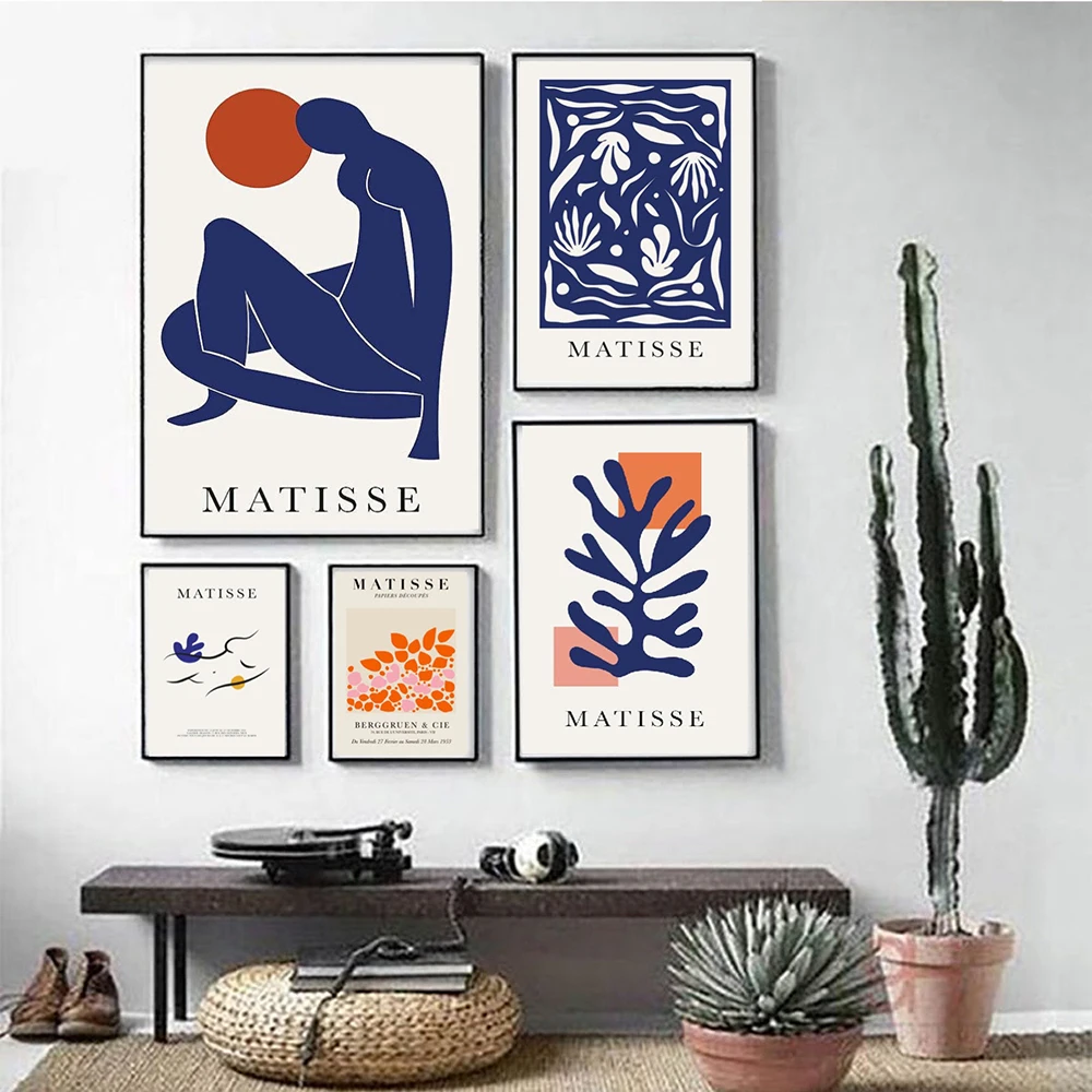 Henry Matisse Bohemia Mid Fixth Century Poster Exhibition Museum Art Abstract Retro Poster Canvas Painting Bedroom Home Decor