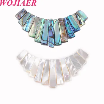 

WOJIAER Natural New Zealand Abalone Shell 13Pcs Stick Beads Pendant 5Set /Lot PBN332