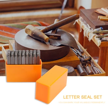 

Letters Stamping Set 27 Stamps for Metal Marking Leathercraft Chrome Symbol Tool for Amateur Personal Crafts Ornament