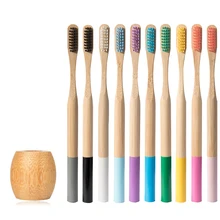 2 шт Натуральные Бамбуковые краски зубная щетка деревянная основа Портативный экологичный уход за полостью рта наборы мягкая щетина зубной щетки держатель