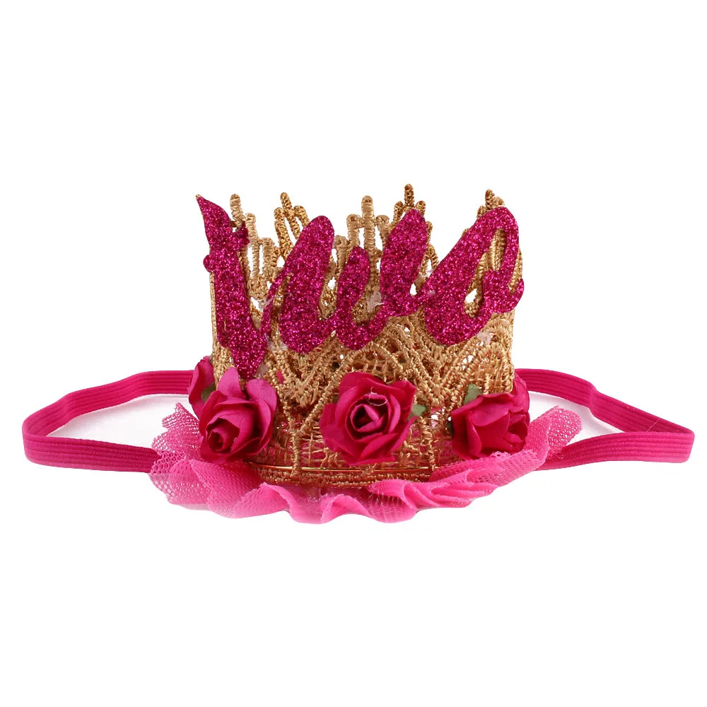 Newborn Crown Headband Princess Crown lace flower headband Baby Girls Hair Band Children Photo Props Hair Accessories